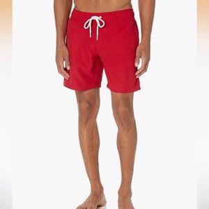 Amazon Essentials Men's Red Swim Trunks Sz. L